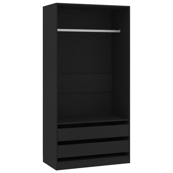 Schwarzer Kleiderschrank 100x50x200 cm