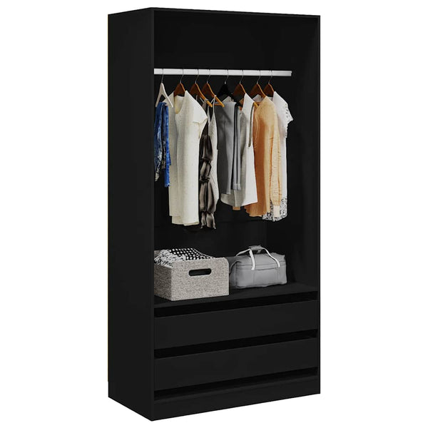 Schwarzer Kleiderschrank 100x50x200 cm