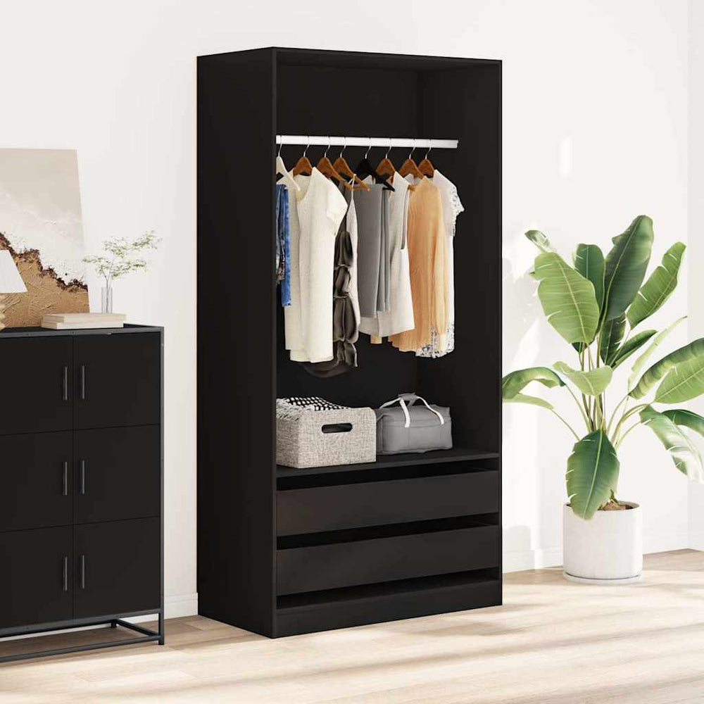 Schwarzer Kleiderschrank 100x50x200 cm