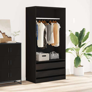 Schwarzer Kleiderschrank 100x50x200 cm