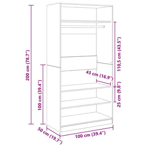 Kleiderschrank Sonoma Eiche 100x50x200 cm