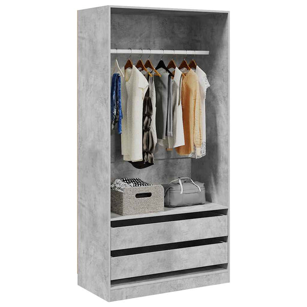 Kleiderschrank Betongrau 100x50x200 cm