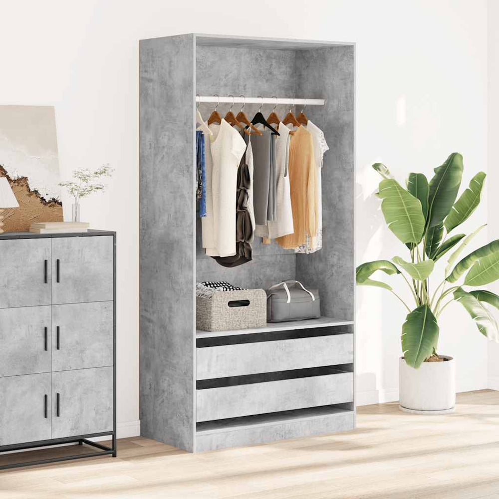 Kleiderschrank Betongrau 100x50x200 cm