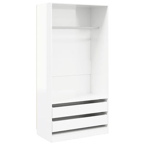 Hochglanz Kleiderschrank Weiß 100x50x200 cm