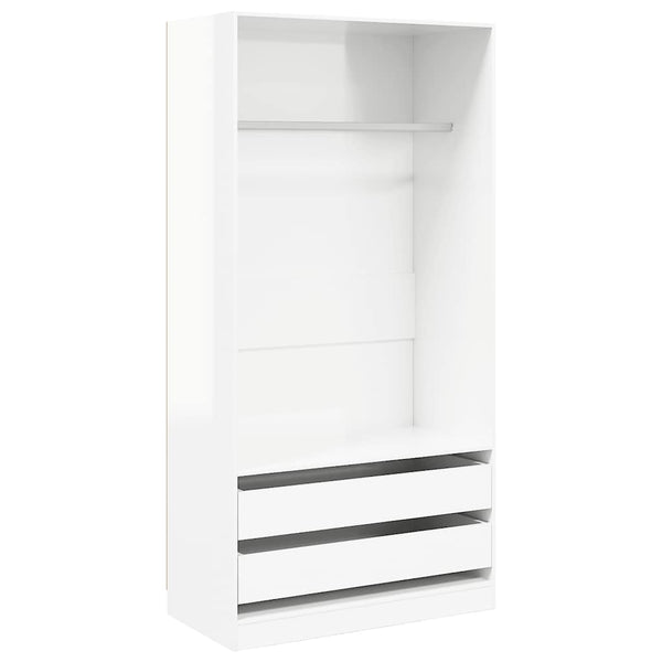 Hochglanz Kleiderschrank Weiß 100x50x200 cm