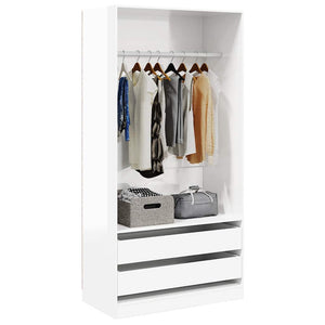 Hochglanz Kleiderschrank Weiß 100x50x200 cm