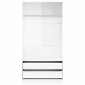 Hochglanz Kleiderschrank Weiß 100x50x200 cm