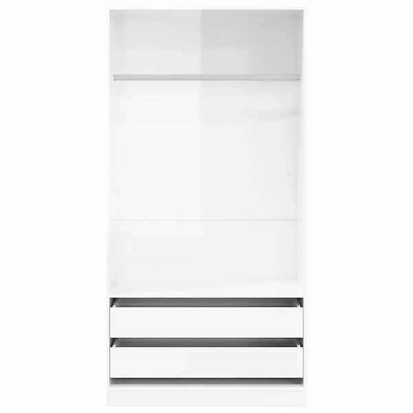Hochglanz Kleiderschrank Weiß 100x50x200 cm