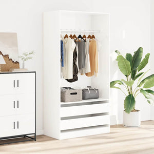 Hochglanz Kleiderschrank Weiß 100x50x200 cm