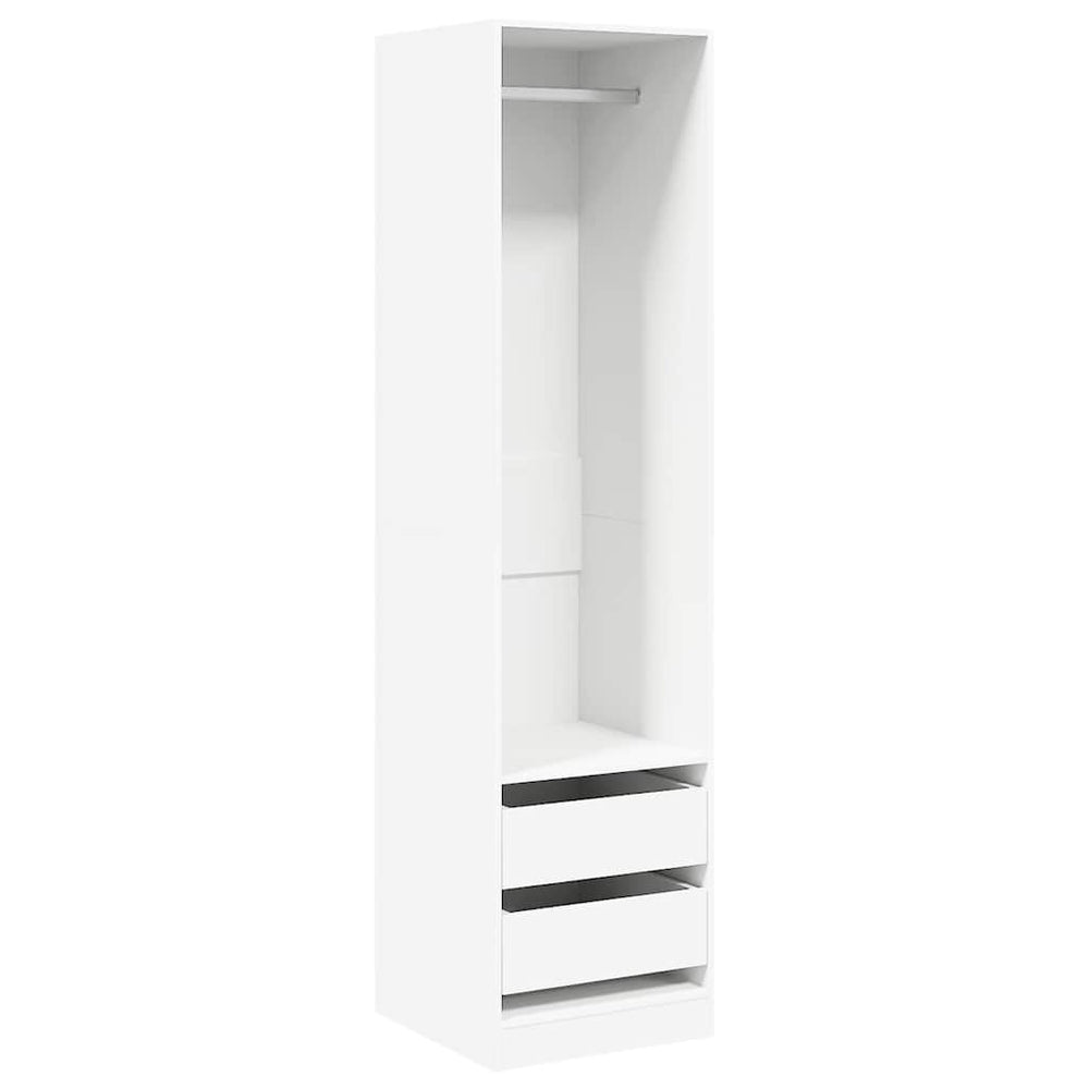 Weißer Kleiderschrank mit Schubladen 50x50x200