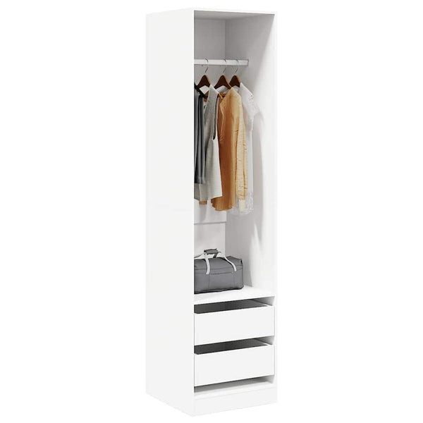 Weißer Kleiderschrank mit Schubladen 50x50x200