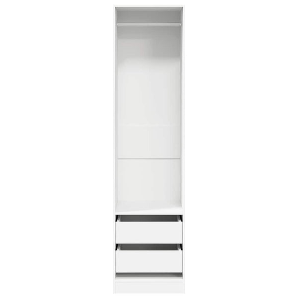 Weißer Kleiderschrank mit Schubladen 50x50x200