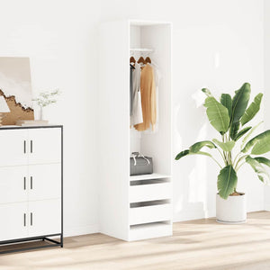 Weißer Kleiderschrank mit Schubladen 50x50x200