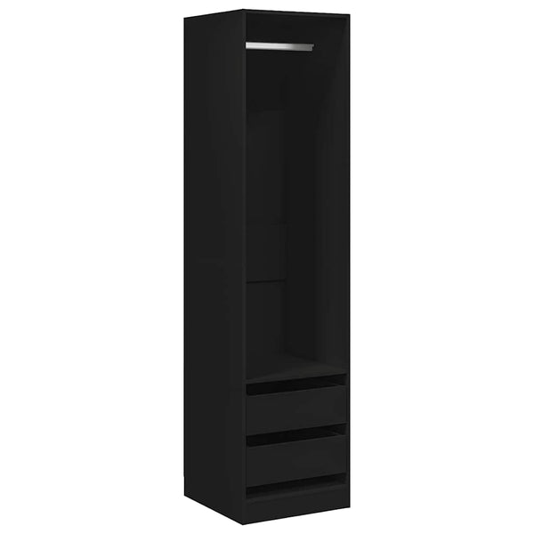 Schwarzer Kleiderschrank mit Schubladen 50x50x200cm