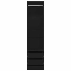 Schwarzer Kleiderschrank mit Schubladen 50x50x200cm