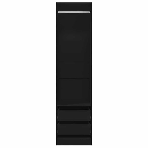 Schwarzer Kleiderschrank mit Schubladen 50x50x200cm
