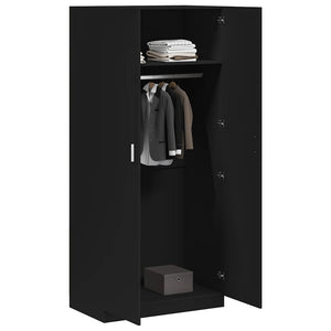 Schwarzer Kleiderschrank 90x52x200 cm