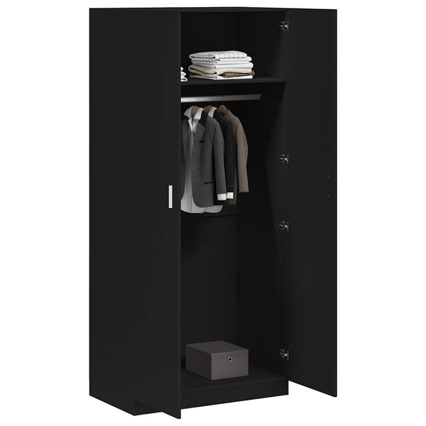 Schwarzer Kleiderschrank 90x52x200 cm