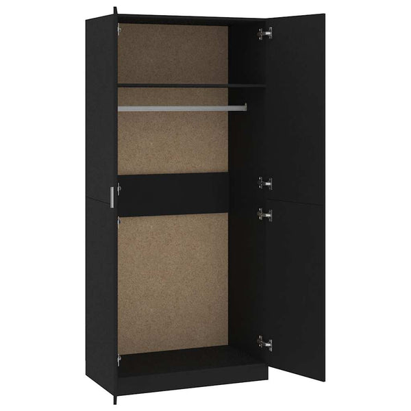 Schwarzer Kleiderschrank 90x52x200 cm