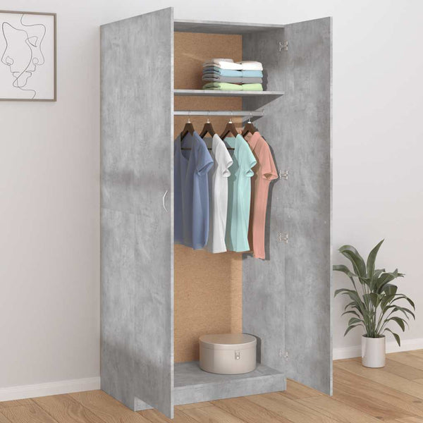 Kleiderschrank Betongrau 90x200 cm