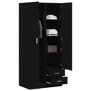 Schwarzer Kleiderschrank 80x52x180 cm