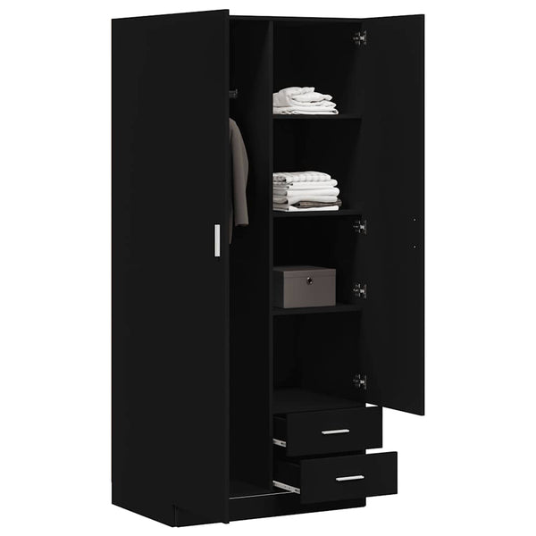 Schwarzer Kleiderschrank 80x52x180 cm