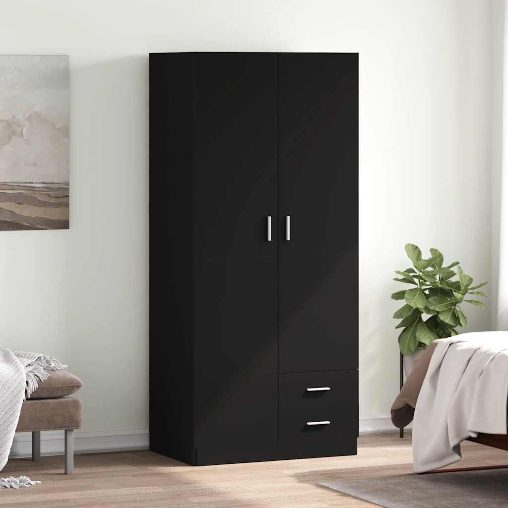 Schwarzer Kleiderschrank 80x52x180 cm