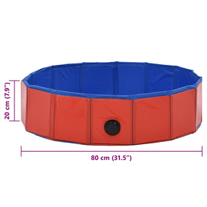 Hundepool Faltbar Rot 80×20 cm PVC