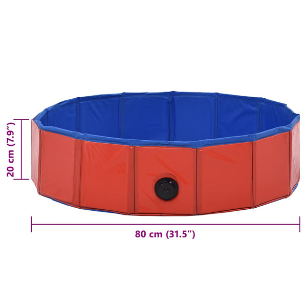 Hundepool Faltbar Rot 80×20 cm PVC