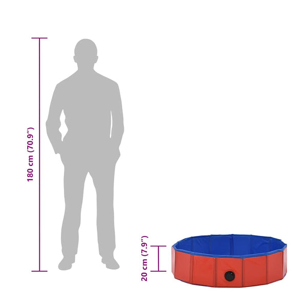 Hundepool Faltbar Rot 80×20 cm PVC