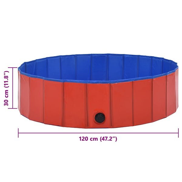 Hundepool Faltbar Rot 120 x 30 cm PVC