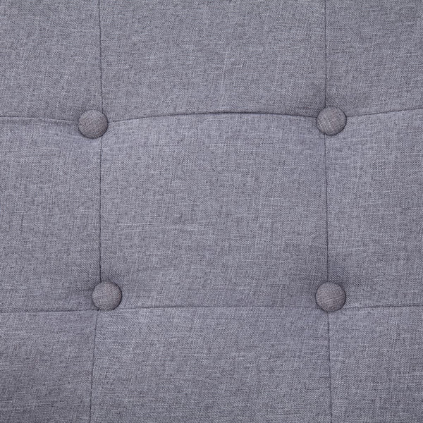 2-Sitzer-Sofa mit Armlehnen Hellgrau Stahl und Stoff
