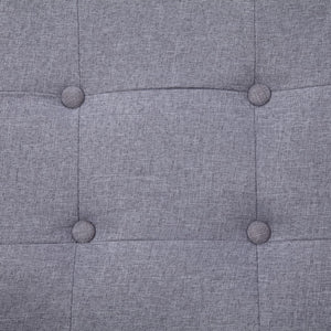 vidaXL Canapé 2 places avec accoudoirs Gris clair Acier et tissu