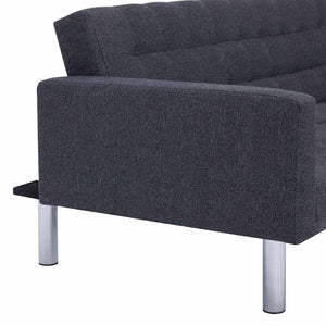 Schlafsofa in L-Form Dunkelgrau Polyester