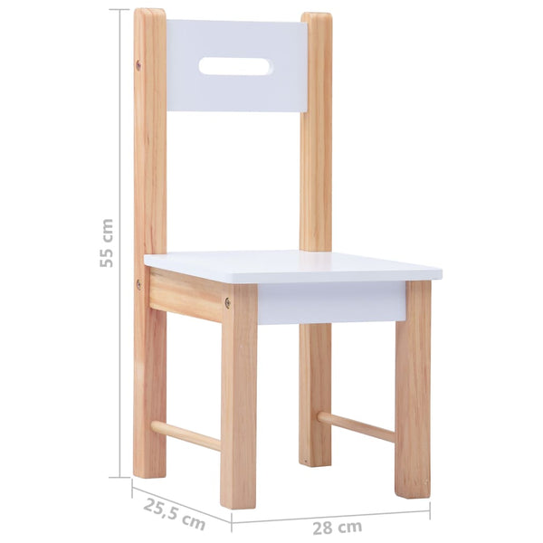 3-tlg. Kinder-Sitzgruppe mit Kreidetafel Schwarz und Weiß