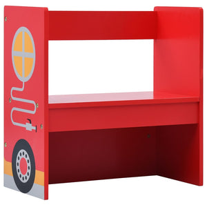3-tlg. Kinder-Sitzgruppe Feuerwehrauto-Design Holz