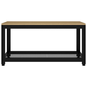 Couchtisch Hellbraun und Schwarz 90x45x45 cm MDF und Eisen