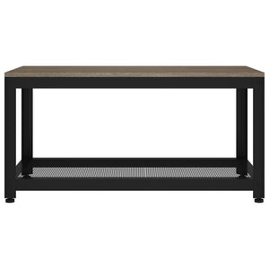 Couchtisch Grau und Schwarz 90x45x45 cm MDF und Eisen