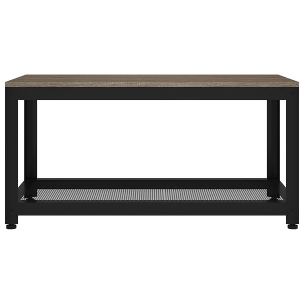 Couchtisch Grau und Schwarz 90x45x45 cm MDF und Eisen