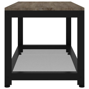 Couchtisch Grau und Schwarz 90x45x45 cm MDF und Eisen