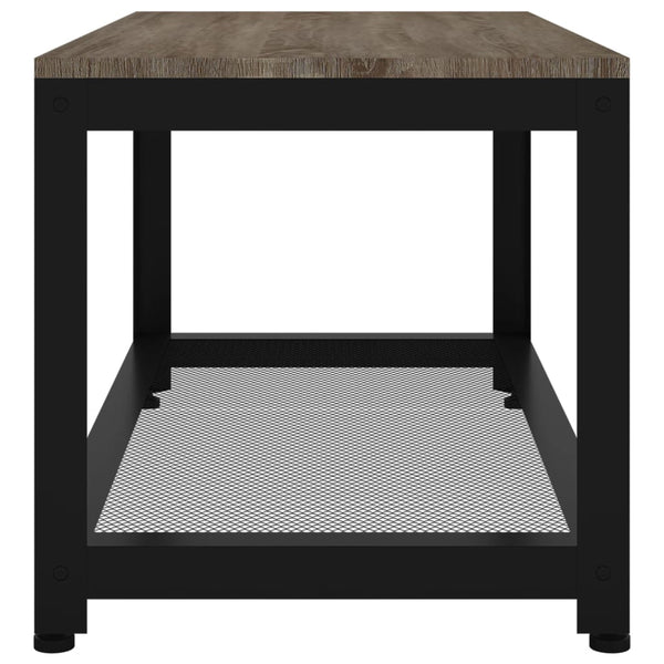 Couchtisch Grau und Schwarz 90x45x45 cm MDF und Eisen