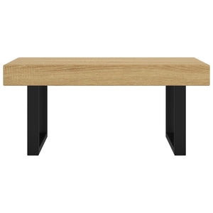 Couchtisch Hellbraun und Schwarz 90x45x40 cm MDF und Eisen