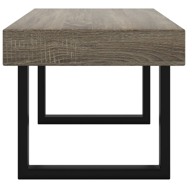 Couchtisch Grau und Schwarz 90x45x40 cm MDF und Eisen