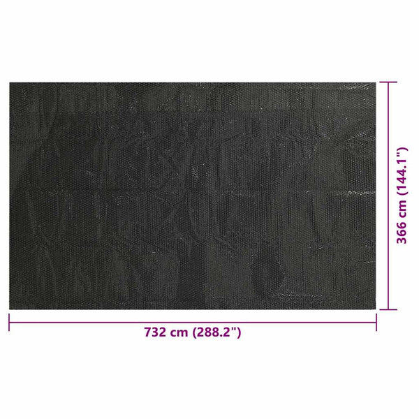 Poolabdeckung 732x366 cm Schwarz