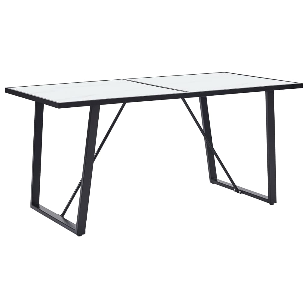Esstisch Weiß 160 x 80 x 75 cm Hartglas