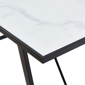 Esstisch Weiß 160 x 80 x 75 cm Hartglas