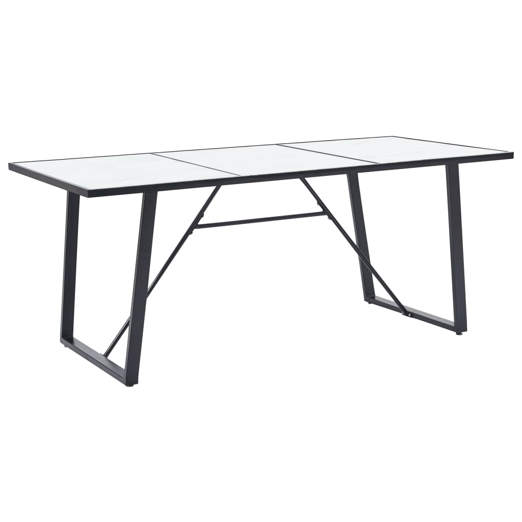 Esstisch Weiß 180 x 90 x 75 cm Hartglas