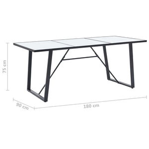 Esstisch Weiß 180 x 90 x 75 cm Hartglas