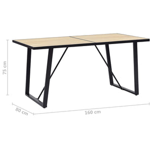 Esstisch Eichenfarbe 160×80×75 cm MDF