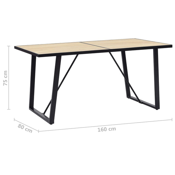 Esstisch Eichenfarbe 160×80×75 cm MDF